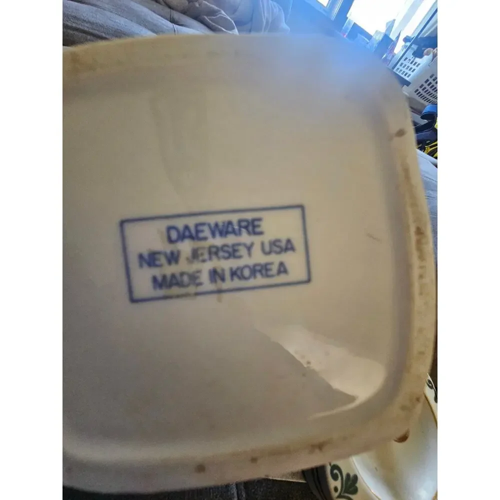 Vintage Daeware Korea Floral Canister Set 2 Square Ceramic Kitchen Jars